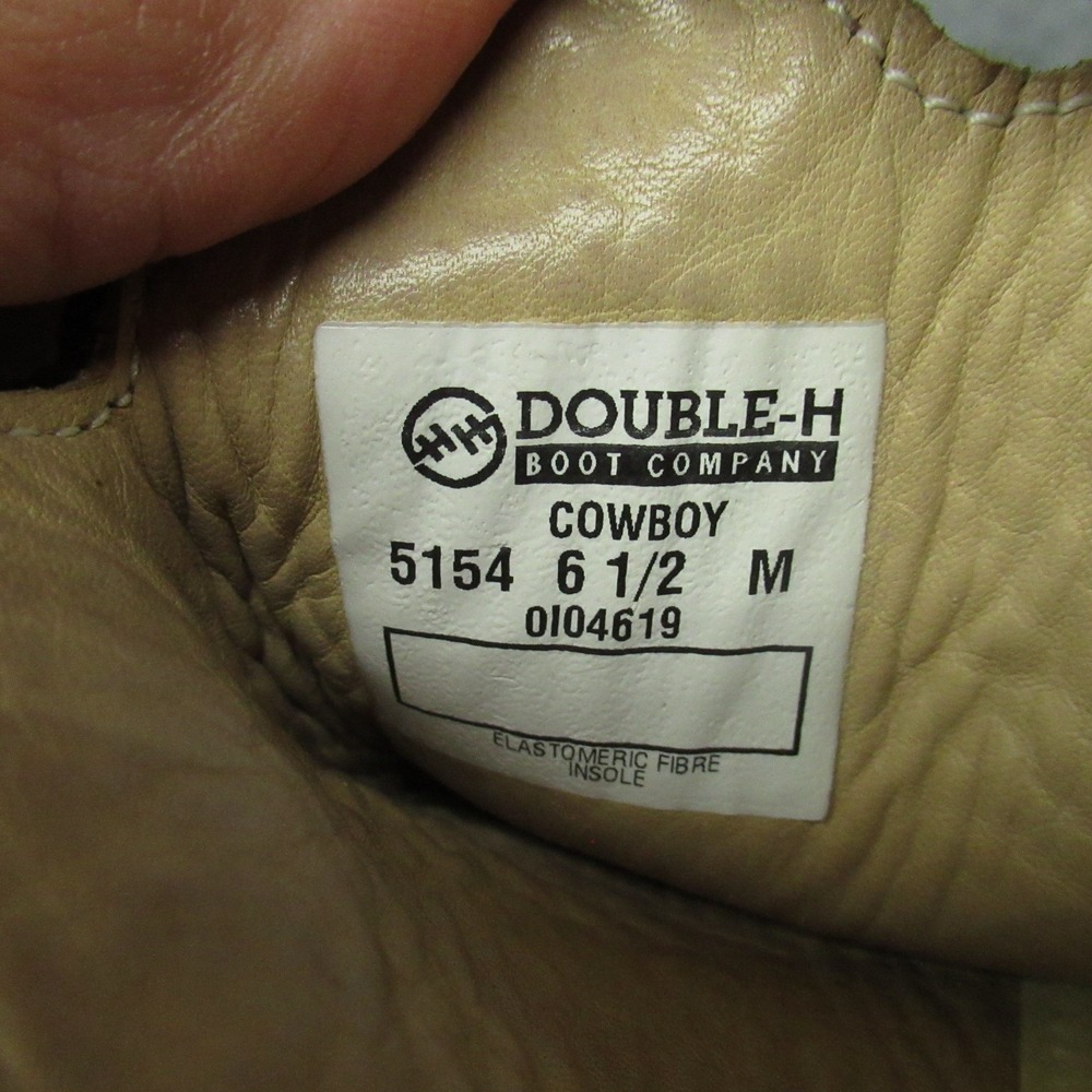 Double H Boots Women 6.5M Brown Leather Embroidery Cowgirl Western Riding USA - Picture 12 of 16